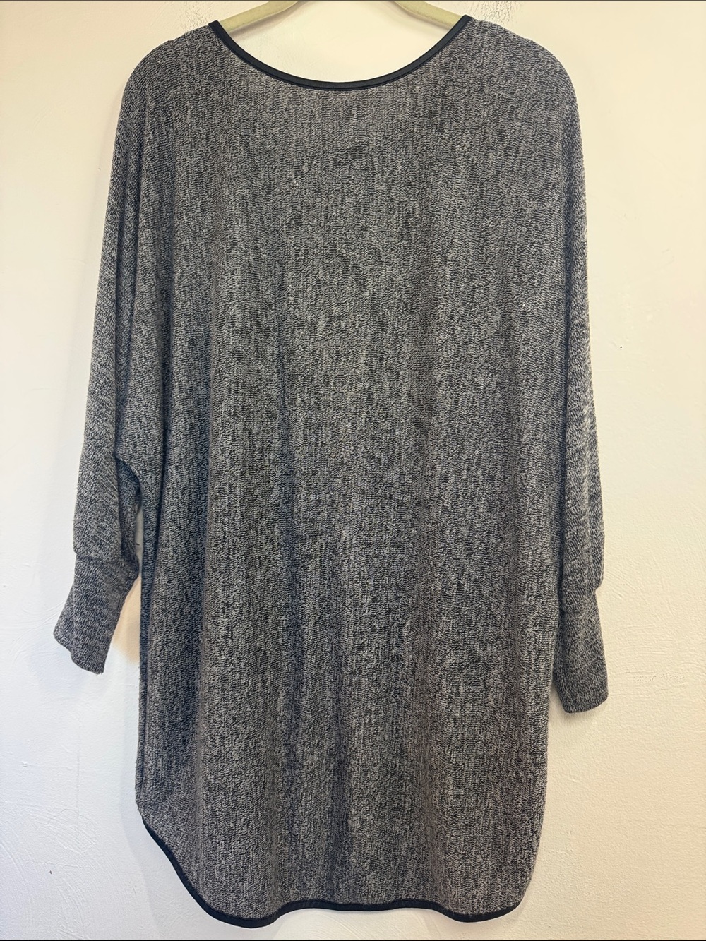 Women's Gray Heather Zip-Accent Tunic Top Made in Italy Whimsygoth grunge bow - Picture 3 of 6